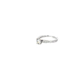 14k white gold .75ct F SI1 Round center stone Diamond and .25ct round along the band engagement ring